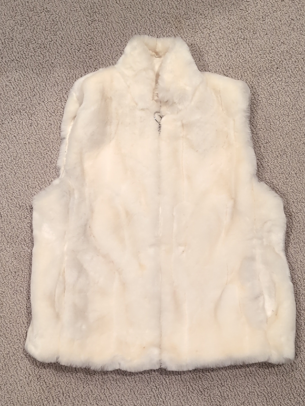 LOFT Ivory Faux Fur Vest